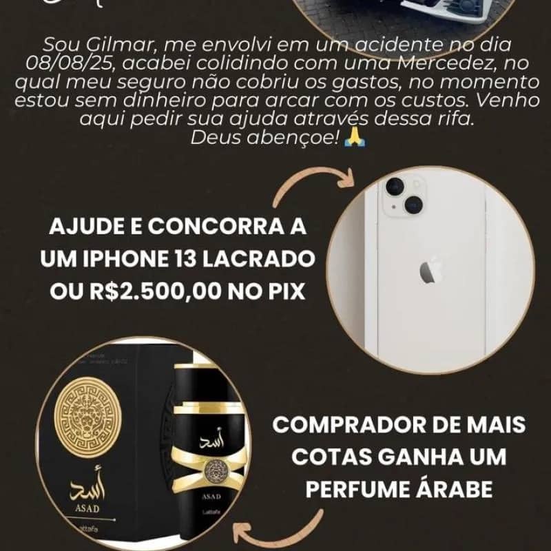 Imagem da campanha RIFA SÓLIDARIA AJUDE UM AMIGO