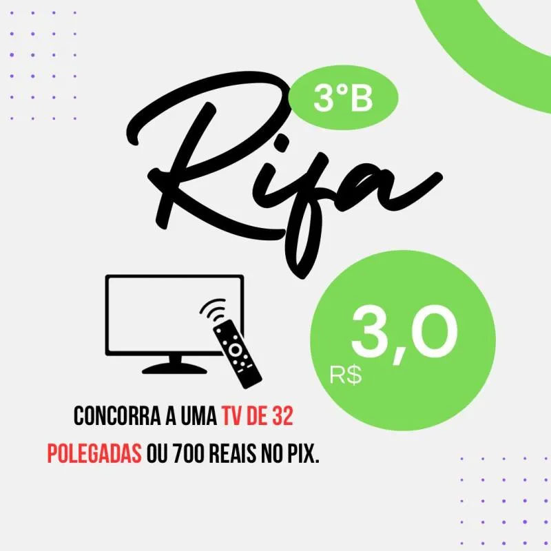 Imagem da campanha Rifa Terceirão!