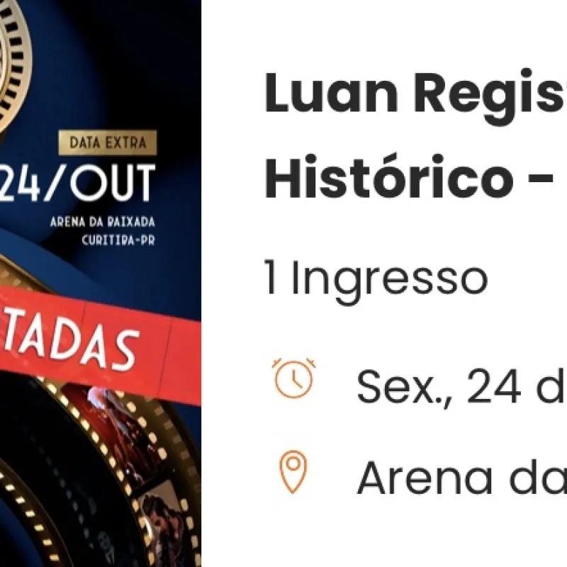 Imagem da campanha Ingresso Registro Histórico Luan Santana