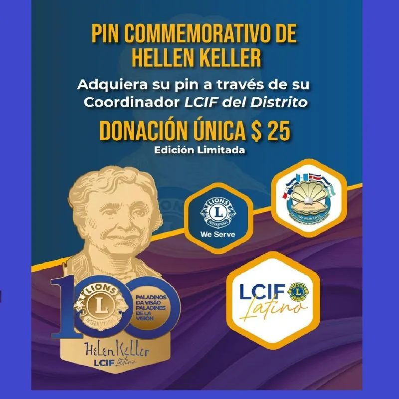 Imagem da campanha Reconhecimento especial com o pin de Helen Keller