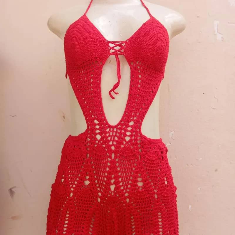 Imagem da campanha Macaquinho em crochê, trabalho todo feito a mão.