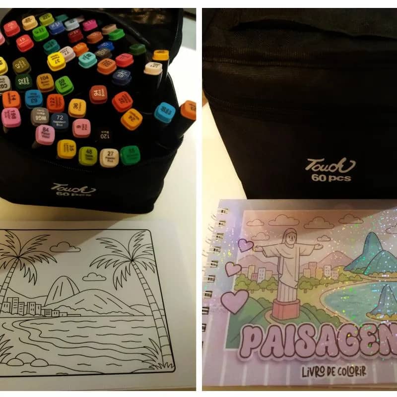 Imagem da campanha 60 Canetinhas e caderno de colorir