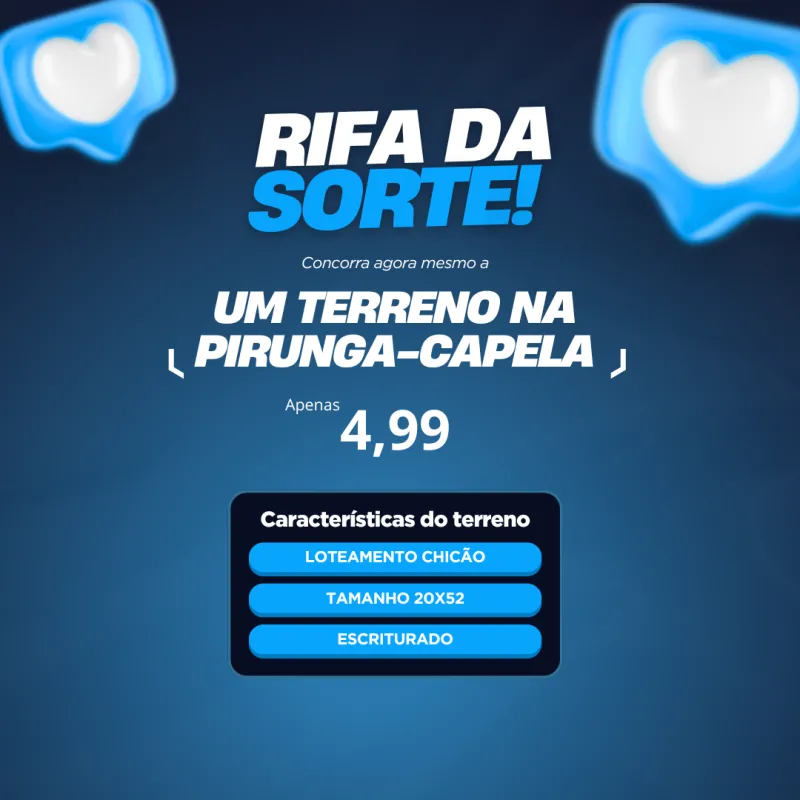 Imagem da campanha Rifa de um terreno na Pirunga/Capela