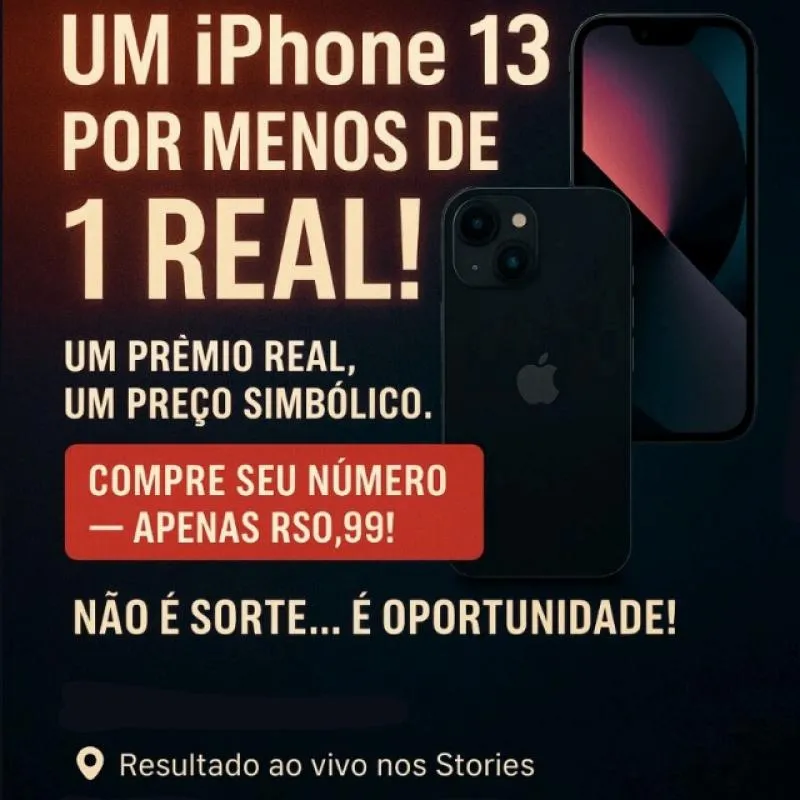Imagem da campanha Rifa IPHONE 13
