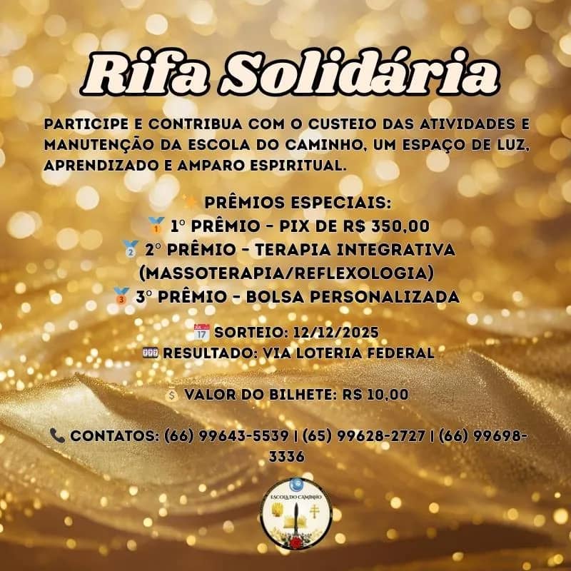 Imagem da campanha Rifa Solidária Escola do Caminho