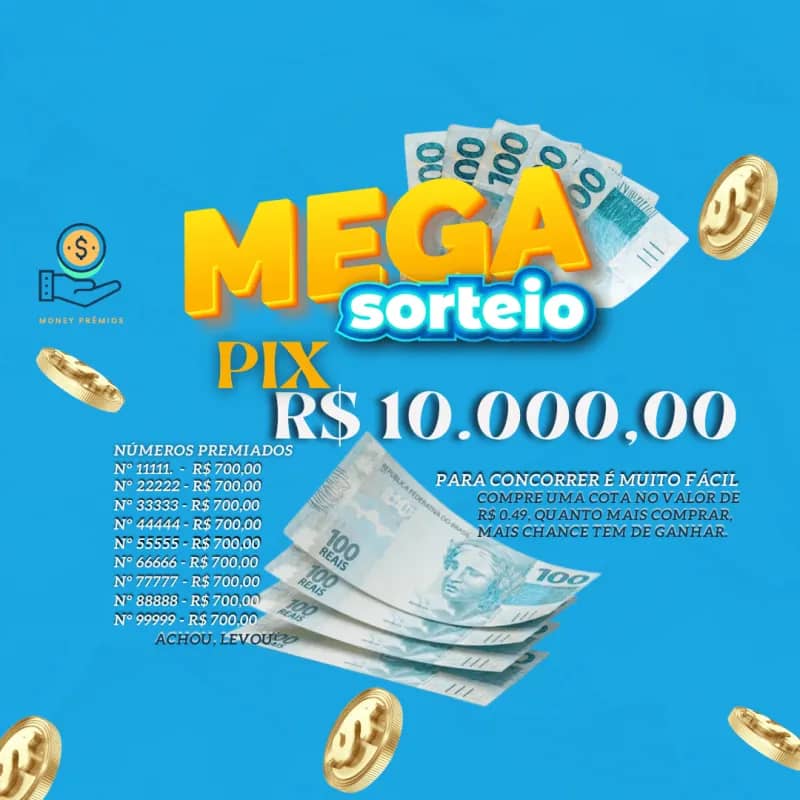 Imagem da campanha SORTEIO DE 10.000 NO PIX!