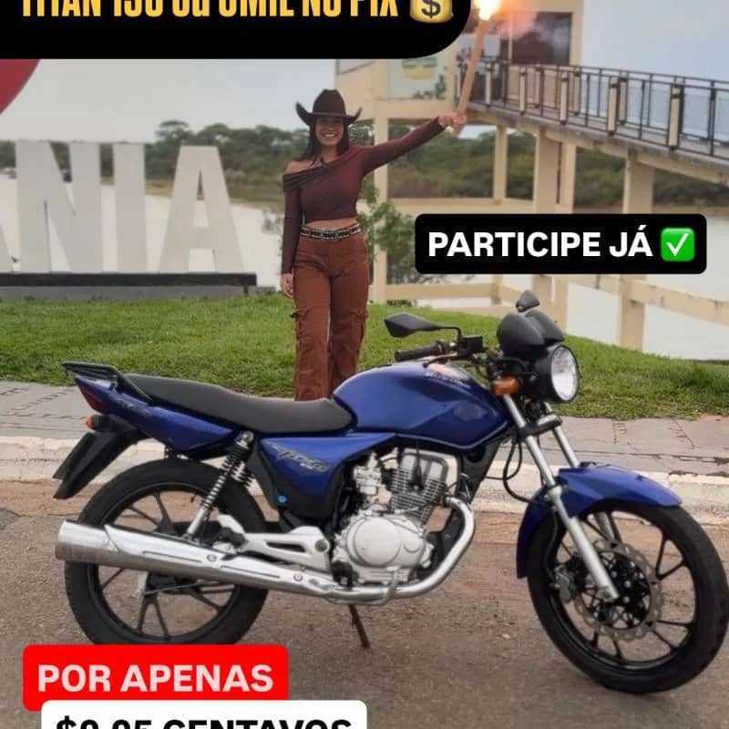Imagem da campanha TITAN 150 ou 8MIL NO PIX