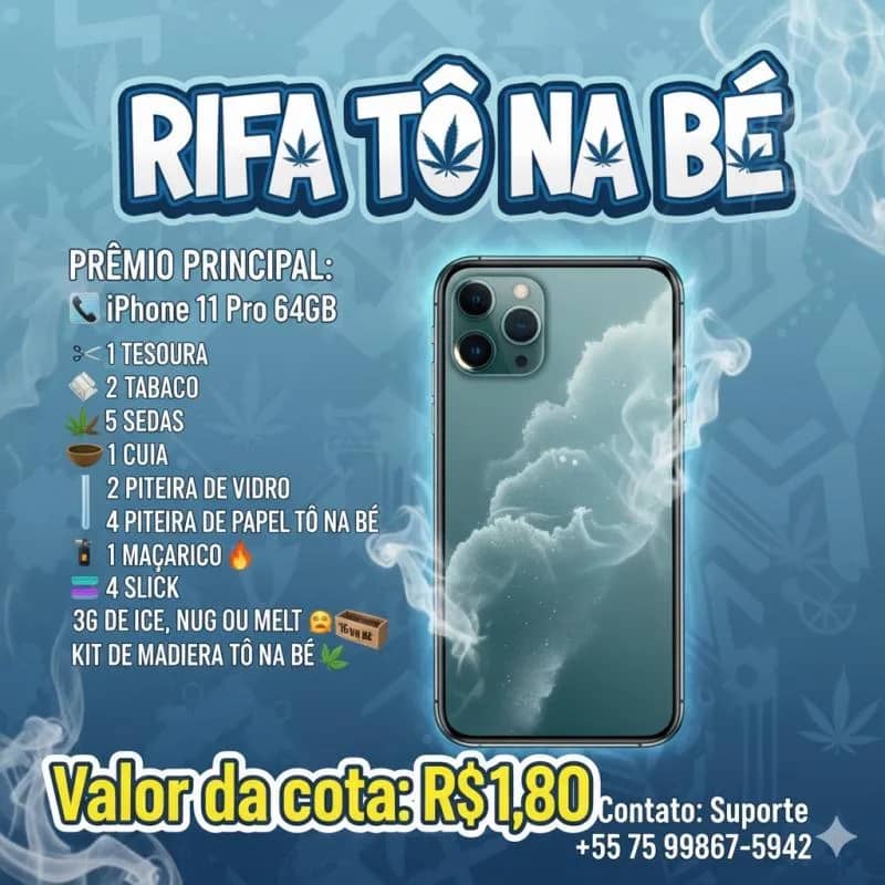 Imagem da campanha RIFA TO NA BÊ + IPHONE 11 PRO