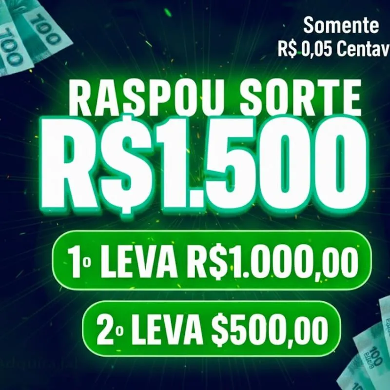 Imagem da campanha Sorteio R$1.500 — PIX na Hora