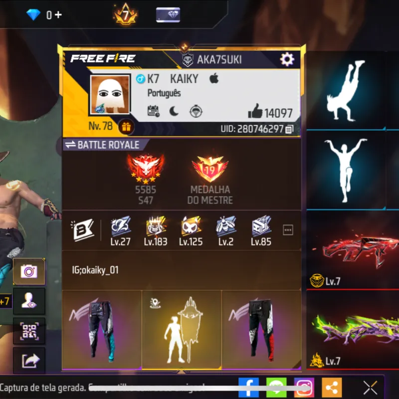 Imagem da campanha .Conta ff muito gemada