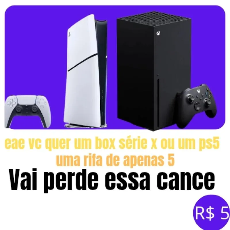 Imagem da campanha Ps5 ou Xbox série x