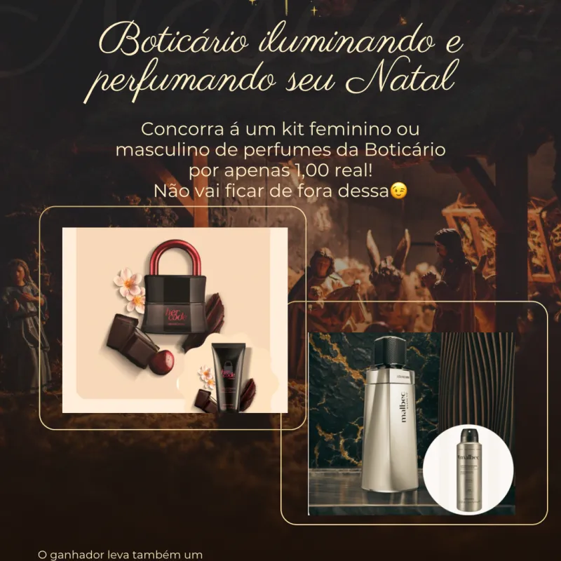 Imagem da campanha Boticário iluminando e perfumando seu Natal