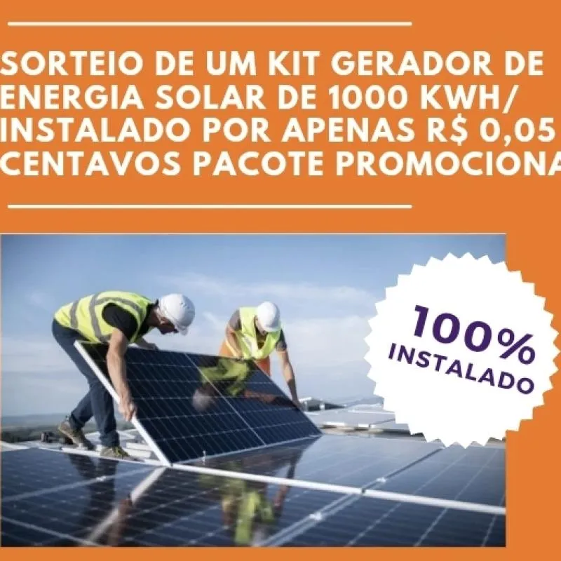 Imagem da campanha 1 KIT de Energia Solar de 1.000 KWH