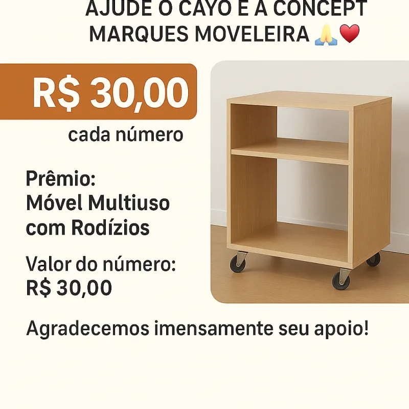 Imagem da campanha Rifa Solidaria Cayo e Thais