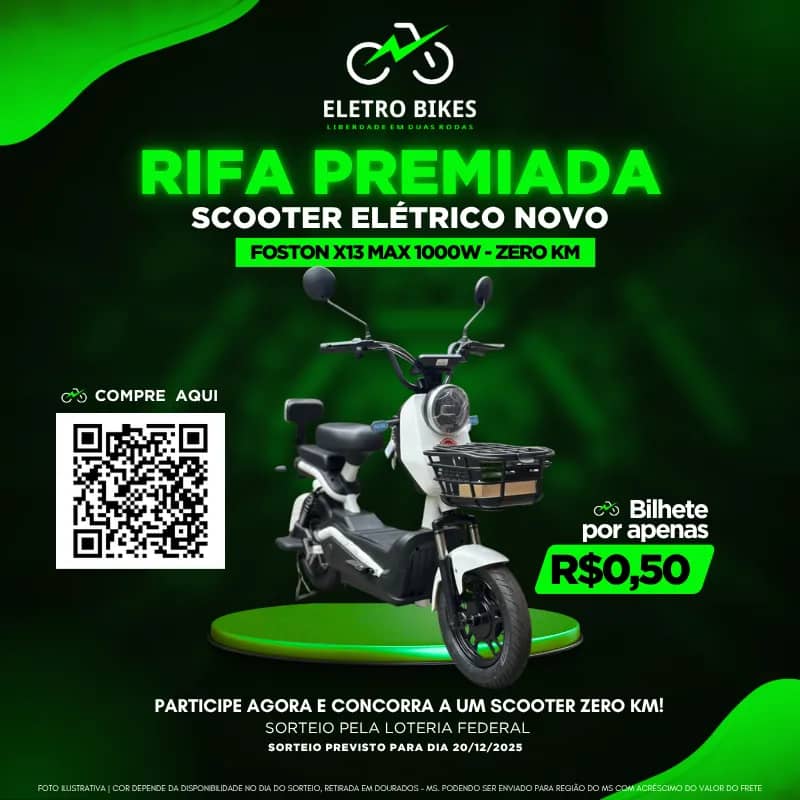 Imagem da campanha RIFA PREMIADA - SCOOTER ELÉTRICO