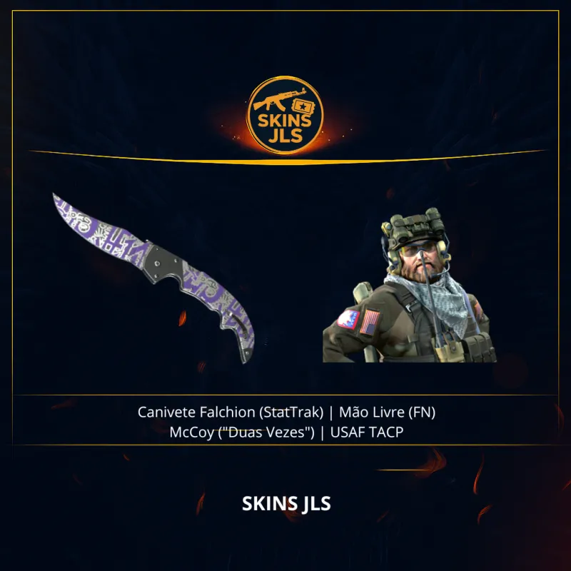 Imagem da campanha Canivete Falchion (★ StatTrak™) | Mão Livre FN  E McCoy ("Duas Vezes") | USAF TACP