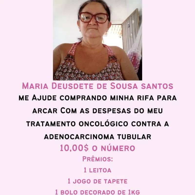 Imagem da campanha Em prol das despesas do tratamento oncológico de Maria Deusdete