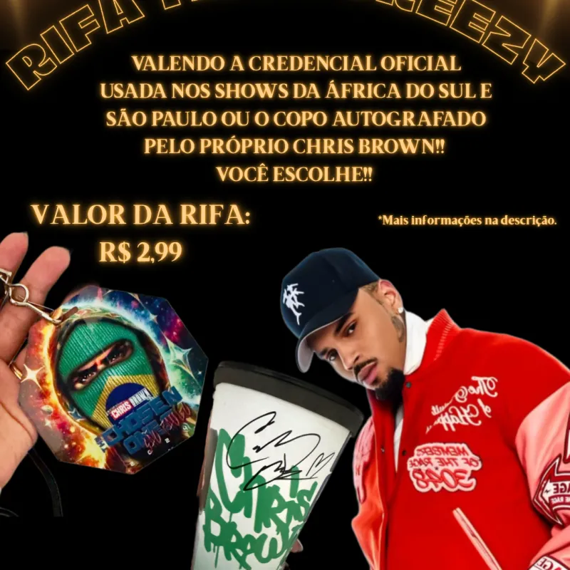 Imagem da campanha RIFA TEAM BREEZY - CREDENCIAL OFICIAL DOS SHOWS OU COPO AUTOGRAFADO