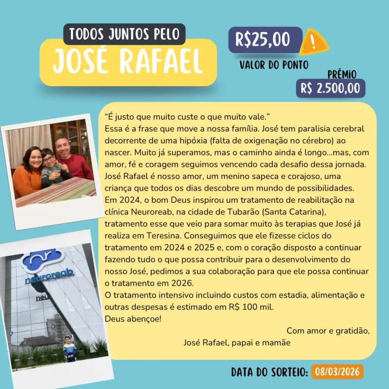 Imagem da campanha Todos pelo José Rafael