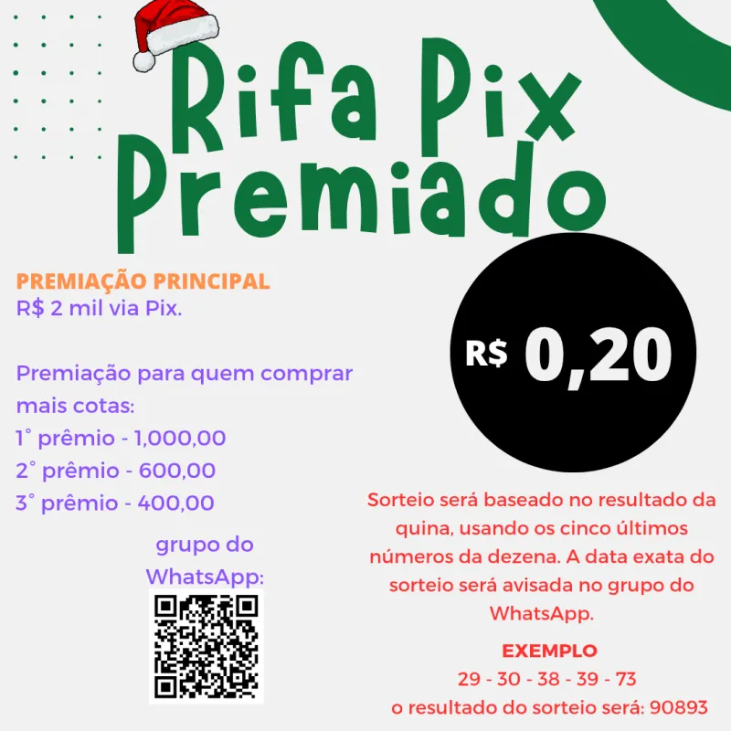 Imagem da campanha RIFA PIX PREMIADO