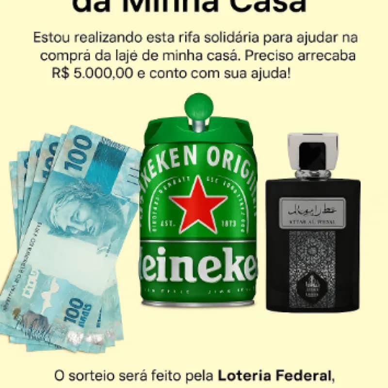 Imagem da campanha Rifa Solidária para Construção da Laje da Minha Casa