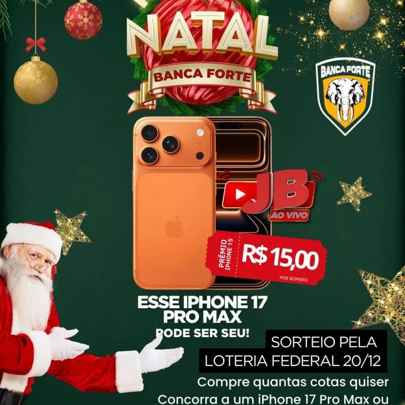 Imagem da campanha Rifa de Natal JB AO VIVO