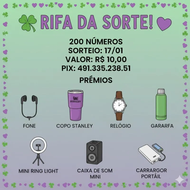 Imagem da campanha Rifa Chá revelação