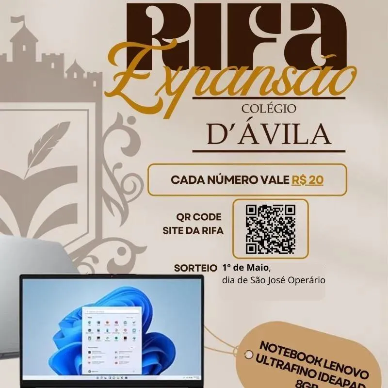 Imagem da campanha Rifa Expansão Colégio D'Ávila