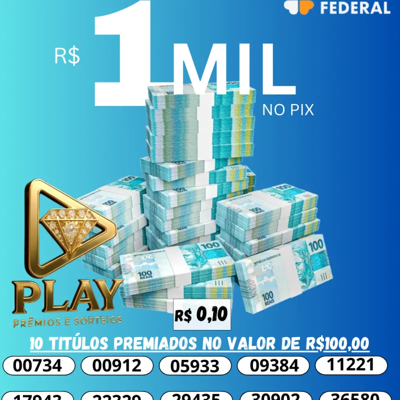Imagem da campanha 1MIL NO PIX+10 BILHETES R$100,00 !