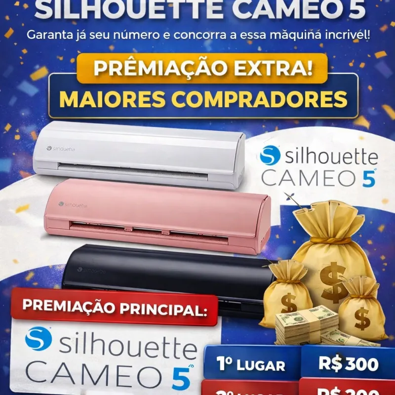 Imagem da campanha Silhouette cameo 5 completa nova + outros prêmios surpresa