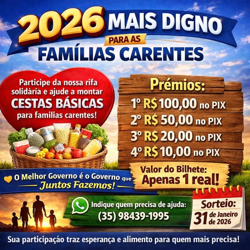Imagem da campanha 2026 MAIS DIGNO PARA AS FAMÍLIAS CARENTES