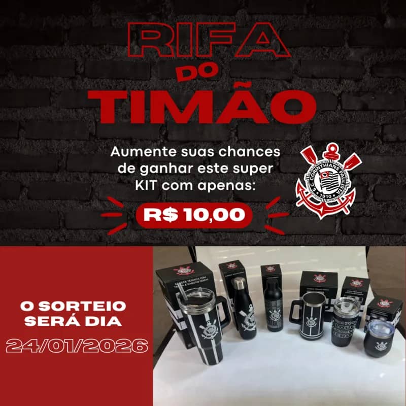 Imagem da campanha KIT 4 Copos e 2 Garrafas de Inox térmico Corinthians