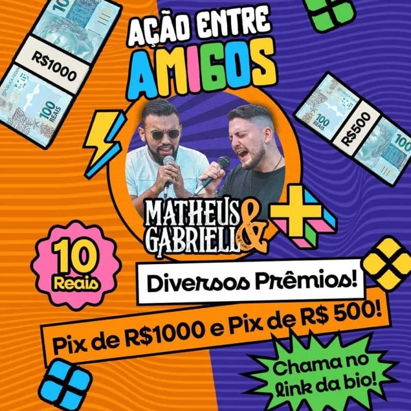 Imagem da campanha ACÃO ENTRE AMIGOS MATHEUS E GABRIELL