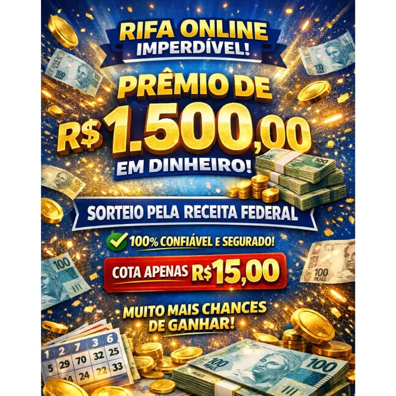 Imagem da campanha VALENDO R$ 1.500! SORTEIO PELA RECEITA FEDERAL
