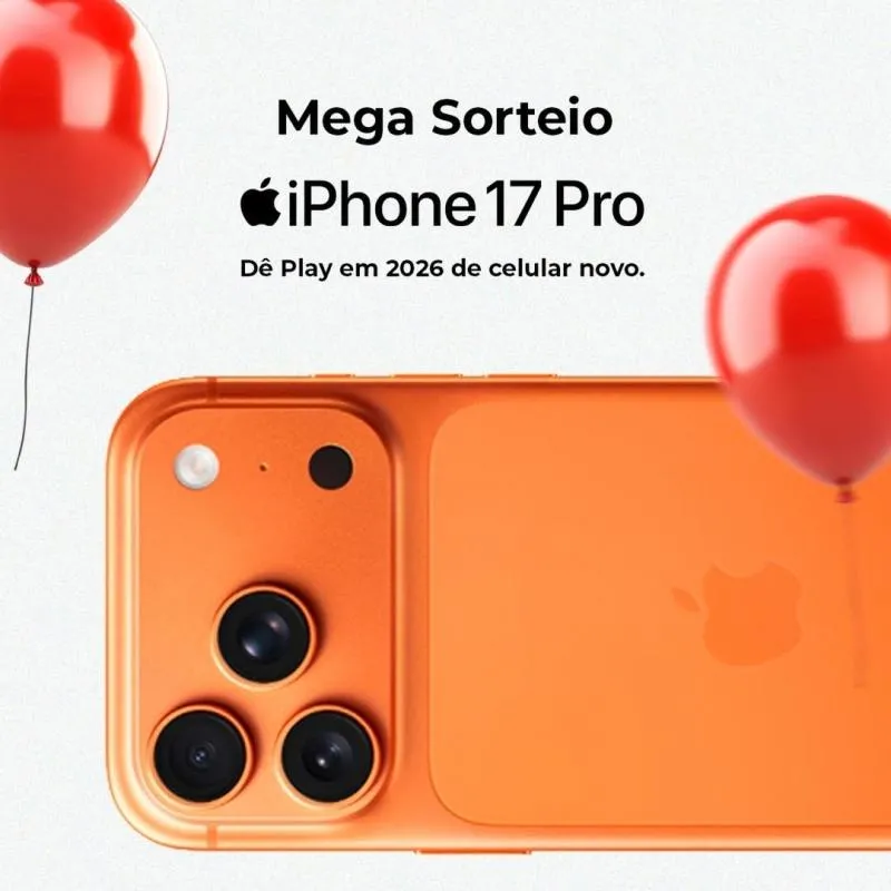 Imagem da campanha Mega Sorteio Iphone 17 Pro