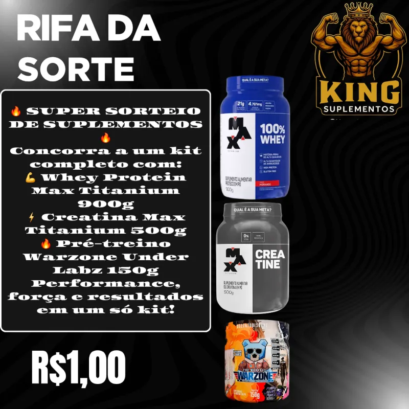 Imagem da campanha Ação Kingsuplementos.pe  (kit de suplementos)