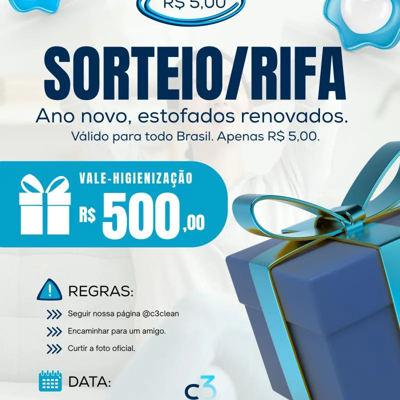Imagem da campanha Ano novo, estofados renovados com 500,00 em higienização.