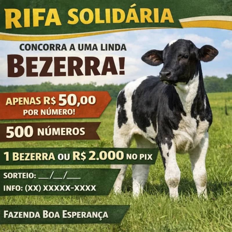 Imagem da campanha RIFA BENEFICENTE