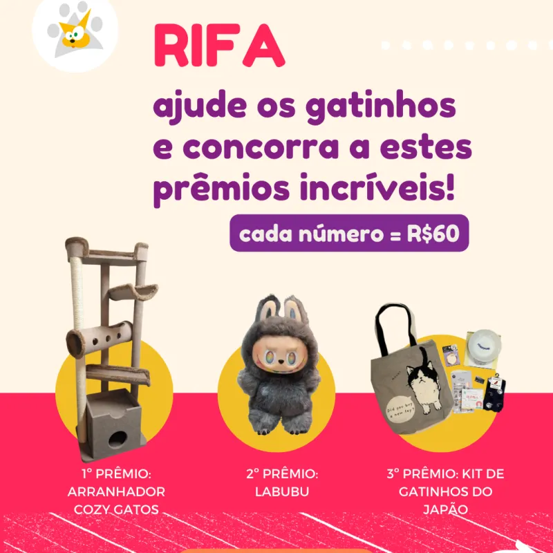 Imagem da campanha Rifa para ajudar os gatinhos