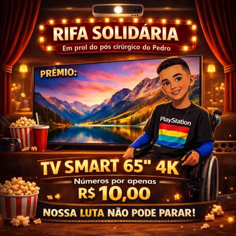 Imagem da campanha Rifa em prol do pós cirúrgico do Pedro