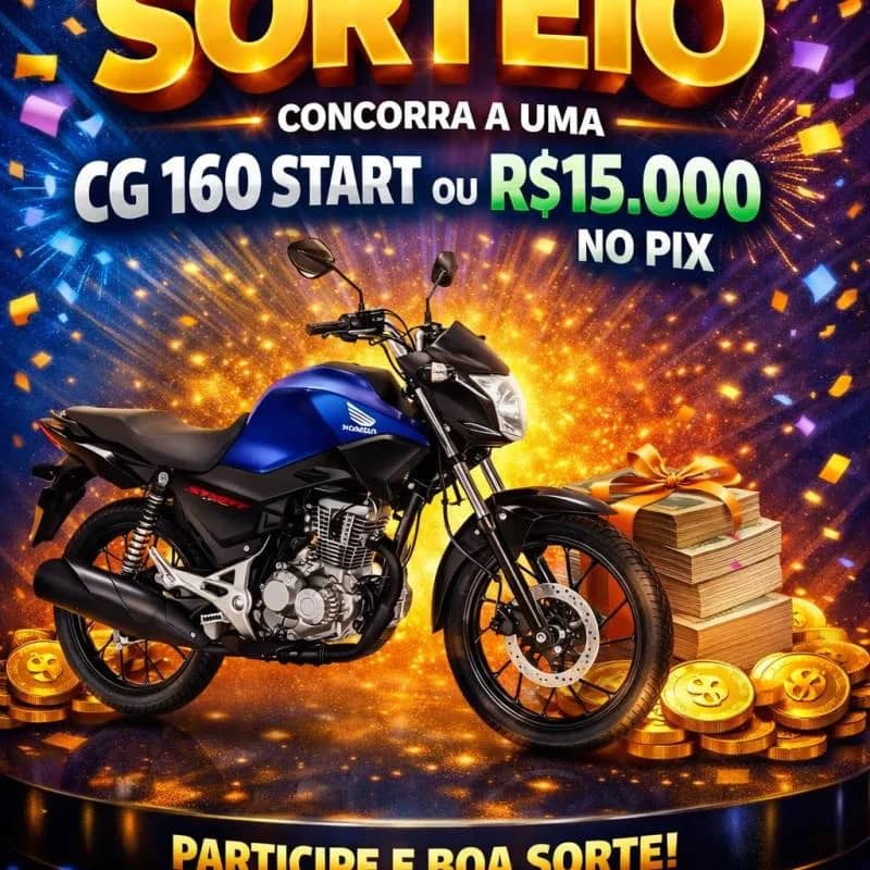 Imagem da campanha CG 160 START  OU 15 M!L NO P!X