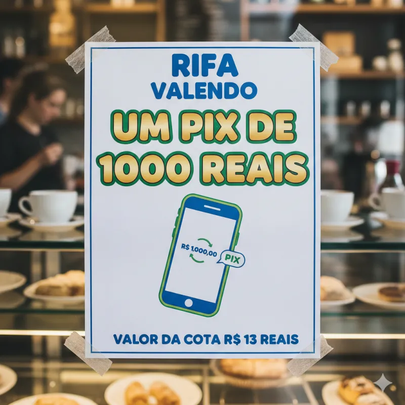 Imagem da campanha Rifa VALENDO UM PIX DE 1000 REAIS.
