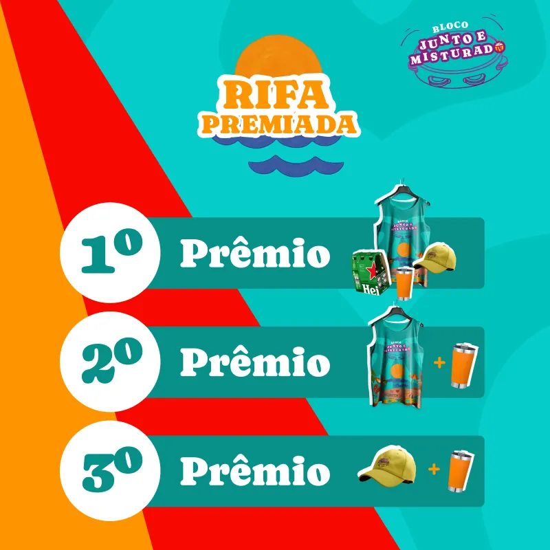 Imagem da campanha Rifa Premiada - Bloco Junto e Misturado 🎭