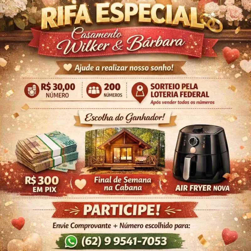 Imagem da campanha Rifa Especial - Casamento Wilker & Barbara