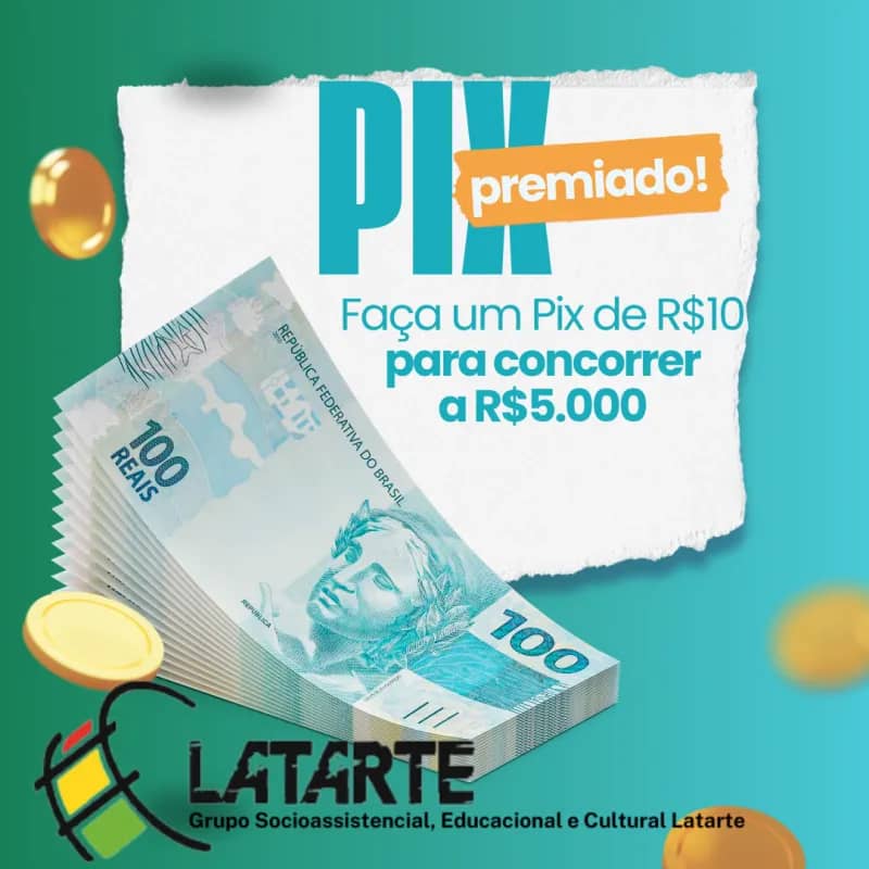Imagem da campanha Pix Premiado Latarte