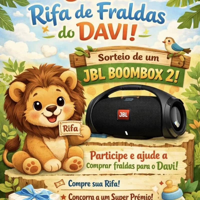 Imagem da campanha Chá de Rifa  do Davi