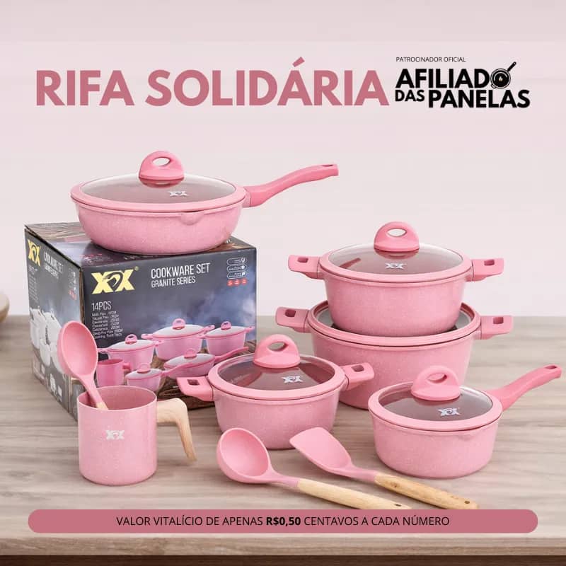 Imagem da campanha Jogo de Panelas 14 Peças Indução (Revestido em Cerâmica Granito) Antiaderente