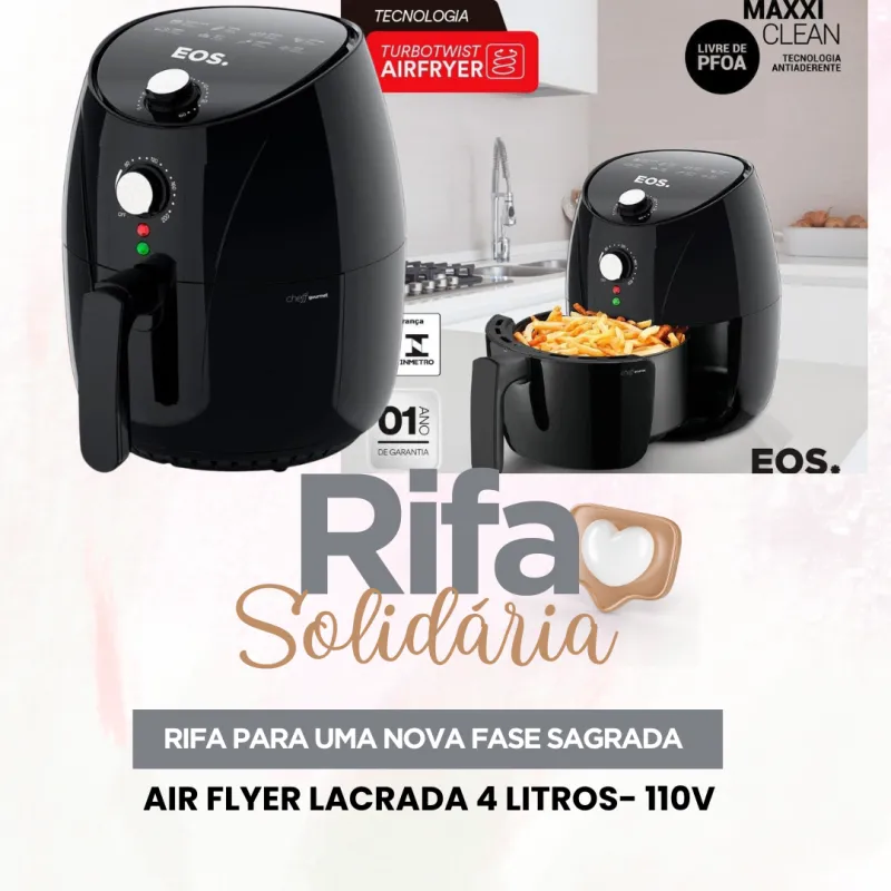Imagem da campanha Rifa solidária para uma nova fase sagrada.✨