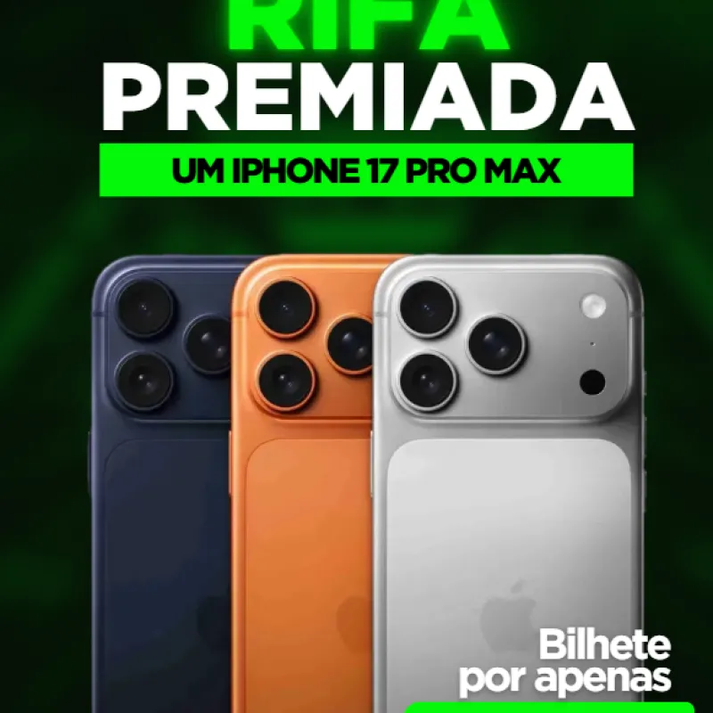 Imagem da campanha UM IPHONE 17 PRO MAX LACRADO
