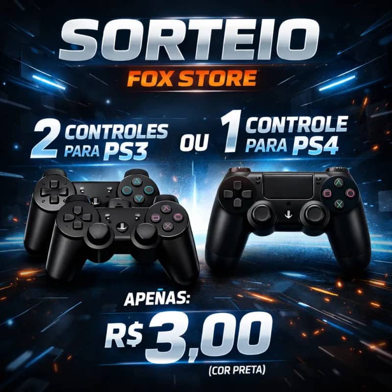 Imagem da campanha 2 CONTROLES PS3 OU 1 CONTROLE PS4